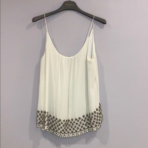 Tangerine Silk Top w Beading